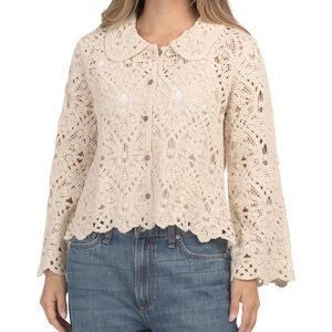 Solitaire Cream Crochet Blouse